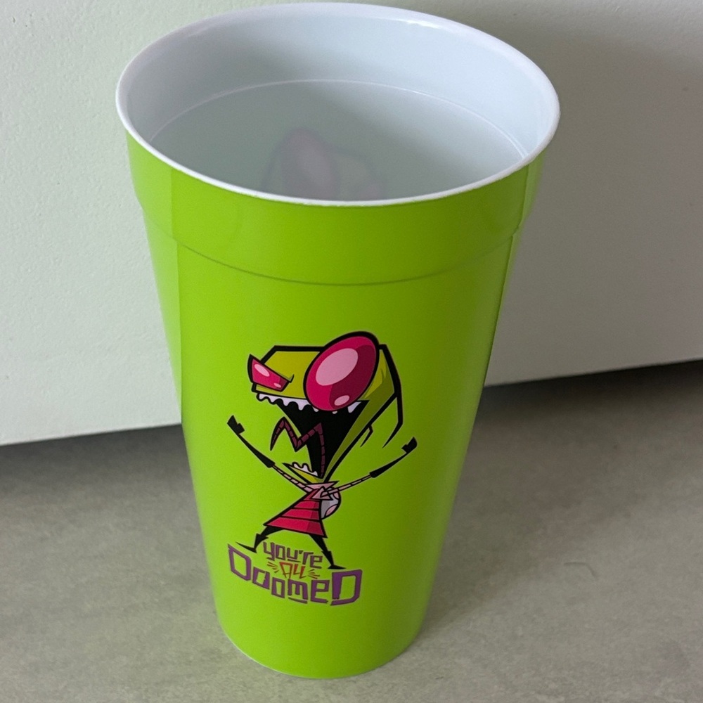 Invader Zim Green plastic cup